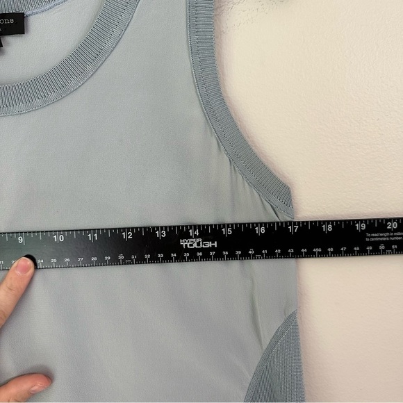 Rag and bone 100% Silk Scoop Neck Blue tank top size Small , rag & bone - Picture 6 of 10